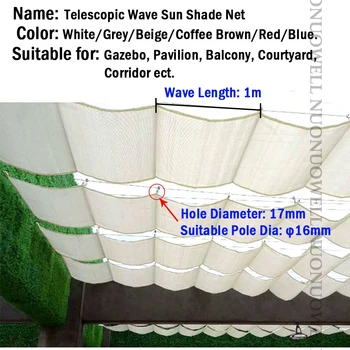 Teleskopinis Banga skėtį nuo saulės HDPE Anti-UV apsauga nuo saulės Net 0,9 m Pločio Namuose Terasa, Balkonas Privatumo Saugos Tvora Užskaitos Baldakimu Šešėlis