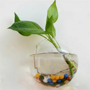 Terariumai Kamuolys Rutulio Formą, Aišku, Kabo Stiklo Vaza Gėlių daigai Konteinerių Ornamentu Micro Kraštovaizdį 