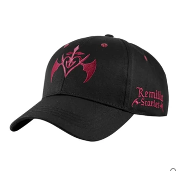 Touhou Project Remilia Flandre Scarlet Siuvinėjimo Hat, Black / White Cosplay Beisbolo Kepuraitę