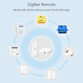 Tuya ZigBee 3.0 Bevielio 1 Gauja Nuotolinio Valdymo Jungiklis Suderinama su Smart Gyvenimo Namų Asistentas Zigbee2MQTT 