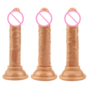 Unisex Didžiulis Tikroviškas Dildo Silikono Varpos Dong su Siurbimo Taurės Moterų Masturbacija Lesbain Sekso Žaislas minkštas suaugusiųjų žaislai