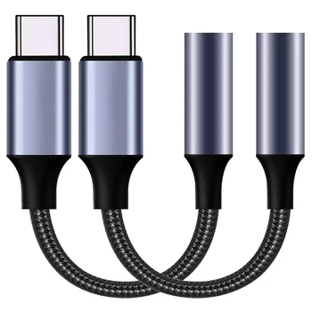 USB Tipo C iki 3,5 mm Ausinių Lizdas Adapteris,C Tipo su Aux Audio Dongle Kabelis Laido Suderinama Pikselių 4 3 2 XL, 