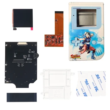 UV Išspausdinti Užsakymą Būsto SU DMG GB RETRO PIKSELIŲ IPS LCD KIT For Game boy 36 Spalvos Šviesumo Reguliavimas Backlight LCD Rinkiniai