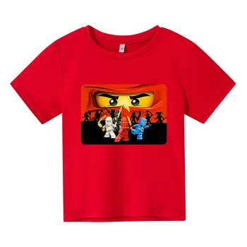 Vasaros Berniukas Ir Mergaitė Drabužius Ninja Animacinių filmų T-shirt Grynos Medvilnės Mados T-marškiniai, trumparankoviai marškinėliai