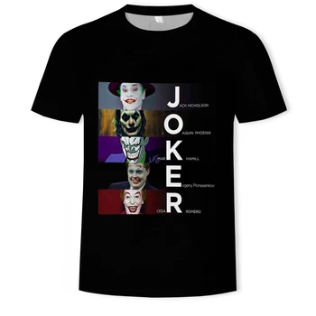 Vasarą karšta Joker vyrų drabužiai 3D printe vyriški t-shirt joker veido mados atsitiktinis Harajuku vyrams trumpomis rankovėmis O-kaklo juokinga viršuje tees