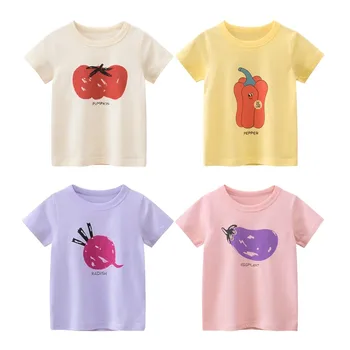 Vasarą Vaikams Drabužių Mergina, Vaikų trumpomis Rankovėmis T-shirt 2021 Nauja Mergina, Apranga Medvilnės Mielas korėjos Bamblys Kūdikių Drabužiai 2-8t