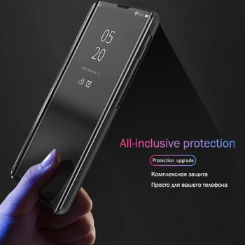 Veidrodis Filp Odinis dėklas, Skirtas Samsung Galaxy J4 J6 2018 Premjero Plus Smart veidrodis Knygos Viršelio Samsung J 4 6 4J 6J J6Prime J6plus