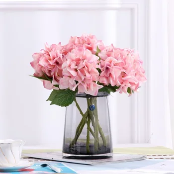 Vestuves Prekių Netikras Šilkas Hydrangea Gėlės,Dirbtinės Gėlės Rausvos Spalvos, Balta Mažas Hydrangea Gėlių Filialas, Namų Dekoracijos
