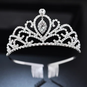 Vestuvių Plaukų Aksesuarai Didelis Bridal Crown Princess Merginos Kristalų Vainikėliai Rožančiai Vestuves Prom Galvos Papuošalai