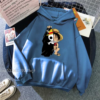 Vienas Gabalas Luffy Hoodies Vyrų Atsitiktinis Homme Medvilnės Megztinis Japonų Anime Spausdinti Streetwear Harajuku Palaidinukė Rudenį Viršūnes Tee