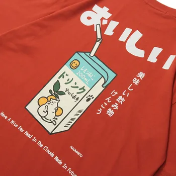 Vyrai Hip-Hop Marškinėlius 2021 Japonų Kanji Laišką Gerti Spausdinti Siuvinėjimas, Marškinėliai Streetwear Harajuku Vasaros Trumpomis Rankovėmis T-Shirt