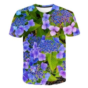 Vyriški 3D atspausdintas half-sleeve T-shirt spalvinga gėlių atsitiktinis kvėpuojantis punk Harajuku trumparankoviai vasaros 2021 selerio