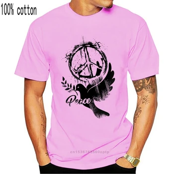 Vyriški Balti marškinėliai Taikos Cnd Piktogramą Dizaino Skraidančiu Paukščiu - Taikos Ne Daugiau Karo Spausdinti Ts840 Vyras/berniukas marškinėliai