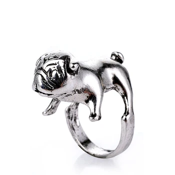 Vyriški Žiedas Pit Bull Buldogų Šunų Žiedai Vyrams Asmenybės Gyvūnų Žiedai, Papuošalai iš Nerūdijančio Plieno Punk Piršto juostos Žiedas