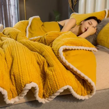 WOSTAR Daugiafunkcį antklodė žiemos šiltas soild koralų vilnos antklode padengti king size super jaukus patalynės komplektas prabangių namų tekstilė