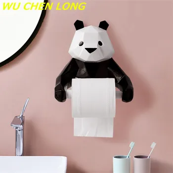 WU CHEN ILGAI Dervos Meno Panda Figurin Roll Tualetas Audinių Laikiklis prie Sienos tvirtinamas Popieriaus Apdailos Vonios kambarys Gyvūnų Audinių Langelį R5708