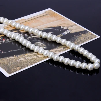 X7YC Elegantiškas Dramblio kaulo, Baltos spalvos Stiklo Imitacija Gėlavandenių Perlų Karoliai Moterų Jewerly