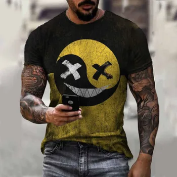 XOXO-Vyrai 3d anime, print T-shirt mados tendencija gatvės atsitiktinis sporto negabaritinių marškinėliai apvalios O-kaklo T-shirt trumparankoviai marškinėliai