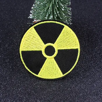 Černobylio Atominės Pavojingas Ženklas Radioaktyviųjų Pleistras Siuvinėjimo, siuvimo Geltona Žalia Geležies Pleistras Drabužių Aplikacijos 