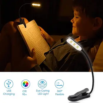 Įkrovimo Knygos Šviesa Iki 60 Valandų Skaitymo LED Skaitymo Šviesos Su 3 Šviesumo Spalvos Temperatūra Lengva Klipą Lempa