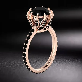 Šakės Nustatymas black crystal žiedai dideli, plika žiedas juodas perlas vestuvinis žiedas karšto parduoti žiedus moterims