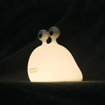 Šiltas Animacinių filmų Slug Silikono Naktį Žibintai su sensoriniu Jungikliu, USB Įkrovimą, Akis Apsaugoti Meno Dekoro Vaikų/mergaičių Kambario Naktiniai Dovana Tyrimas