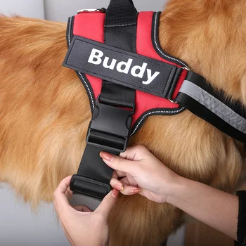 Šuo Panaudoti NE TRAUKTI Atspindintis Orui Reguliuojamas Pet Balnai Didelių Šunų Vest ID Custom Patch Lauko Pėsčiomis Šunų Reikmenys