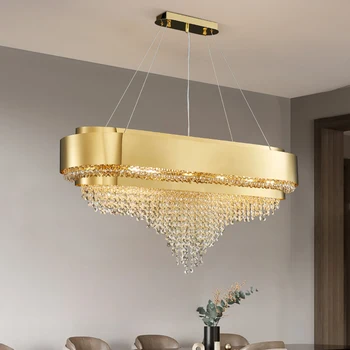 šviestuvo šiuolaikinės virtuvės lempos kambarį apdaila pakabos šviestuvas stačiakampio šviesos rungtynių valgomasis 2021 aukso žibintai