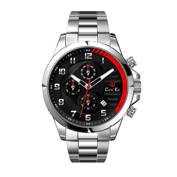 Žinomų prekinių Ženklų, Carsikie Vyrų Chronograph Kvarcinis Analoginis laikrodis su Dienos Šviesos Rankas Vandeniui Wristswatch Laikrodis Vyras