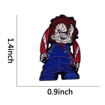 Žudikas Lėlės Charles Lee Chucky Ray, turintis dvi Slasher ranka emalio pin