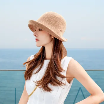 Žvejys skrybėlę moterų vasaros Japonijos banga, kartu saulės, saulės, skrybėlę joker baseino mezgimo mada saulės skrybėlę