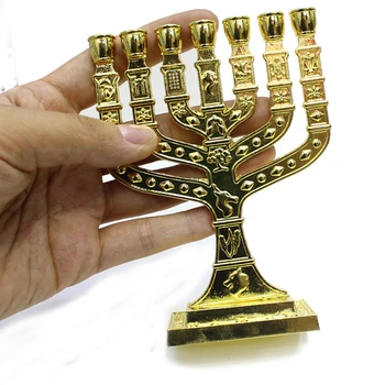 Žydų Menorah Žvakių laikikliai Religijų Šviestuvai Hanukkah Žvakidės 7 Filialas Žvakių Laikiklis