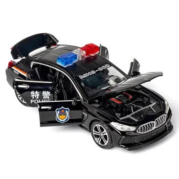 1/32 Lydinio Diecast M8 Policijos Automobilio Modelį Žaislas Su Garso, Šviesos, Traukti Atgal, 6 Durys Atsidarė, Modeliavimo Transporto Priemonių, Žaislų, Vaikiškų Dovanų