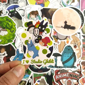 10/50Pcs/Pak Hayao Miyazaki Anime Lipdukai Atkakli Toli animacinių filmų Žaislai Vaikams Motociklo Bagažo Nešiojamas Riedlentė Lipdukas