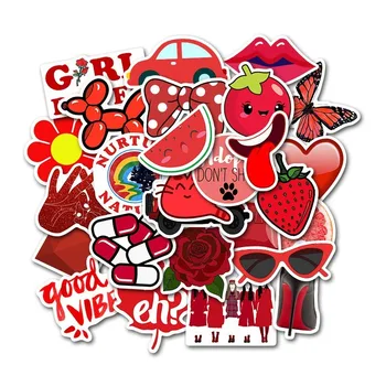 10/50pcs Raudona Animacinių filmų Serijos Logotipas Grafiti Lipdukai Mielas Žaislai, Dovanos Mergaitėms 
