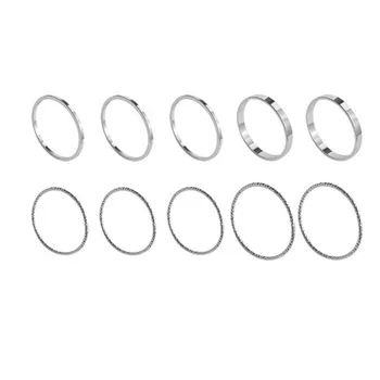 10 vnt./rinkinys Moterims Minimalistinio Midi Turas Twist Pynimo Žiedas Mados Juvelyriniai dirbiniai Moterų Elegantiškas Klasikinis Sąnario Piršto Žiedai