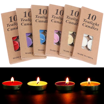 10 Vnt/Set Romantiška Aromaterapija Arbatos Vaško Žvakė Gimtadienis, Vestuvės Žvakių, Žvakių Spalvų Žvakės