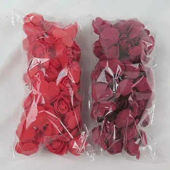 100-500pcs Spalvinga putos, Rožių Galvos 3,5 cm dirbtinių Gėlių į 