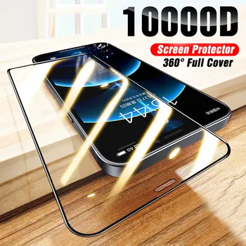 10000D Visiškai Padengti Grūdinto Stiklo iphone 12 11 Pro Max 12 mini Screen Protector, Stiklo iphone 7 8 Plius 6 6s X Xr Xs Se 2