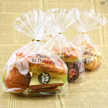 100vnt Nemokamas pristatymas Skaidrus desertas, užkandis maisto maišą Kepimo reikmenys Pyragas, duona, plastiko maišą Takeaway krepšiai
