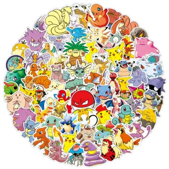 100VNT vandeniui cartoon vaikų Pokemon lipdukas žaislas sumaišyti lipdukas, motoroleris, dviratis mobilųjį telefoną, nešiojamąjį kompiuterį, kelionės krepšys juokinga graffit