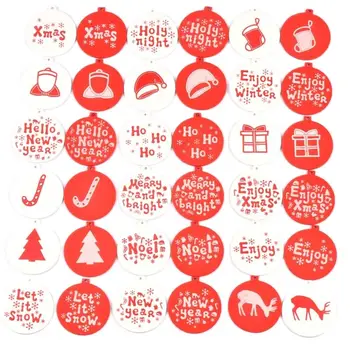 10vnt Medienos Raudona/Balta Tapybos Kalėdų Pakabukas Kabo Ornamentu Kalėdų Senelis Kalėdų Šalis 