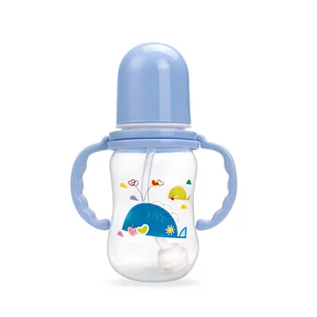 150ml Kūdikių Slaugos Buteliuko Maitinti Butelis su Rankenomis Geriamojo Vandens Šiaudų Pieno Butelis BPA Free Nešiojamų Kūdikių Buteliukai