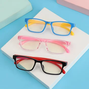 1PC aikštėje anti-mėlyna akinius, vaikų minkštųjų rėmo akiniai ultralight silikono rėmo akiniai vaikų regos priežiūrą akiniai