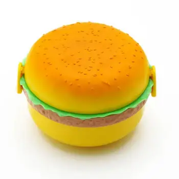 1Pcs Dvigubai Vaikų Hamburger Bento Pietūs Lauke Maisto Konteinerių Sandėliavimo Su Šakutės Izoliacija Stalo Bento Bakas