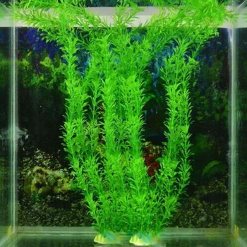 1pcs Green PVC Medžiagos, Modeliavimo Dirbtinis Vandens Žolės Netikrą Gėlių Vandens Žuvų Bakas Akvariumas Kraštovaizdžio Puošmena Gėlės