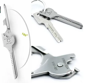 1pcs Nerūdijančio Plieno 6 In 1 Multi Įrankis Keychain Utiliity Kempingas Šveicarijos Kišenėje Išgyvenimo Peilis