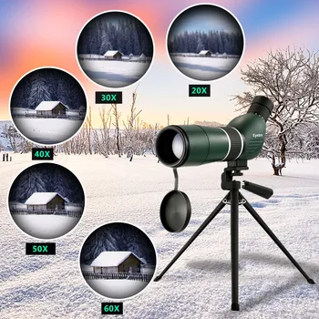 20-60x60 Medžioklės Monokuliariniai Spotting scope Teleskopas Nešiojamų Kelionių taikymo Sritis Monokuliariniai Teleskopas Birdwatch su Trikoju dėklas