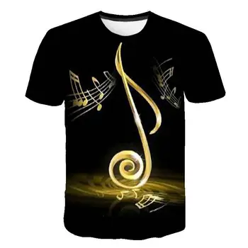 2020 m., Naujosios Muzikos Notetion 3d Print T Shirt Vyrams, Moterims, Hip-Hop Mados Kostiumą Harajuku T -Shirt Marškinėliai trumpomis Rankovėmis Homme Marškinėliai