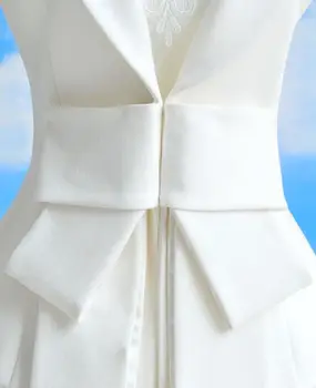 2020 m. Pavasarį, Rudenį Moterų, Sportiniai švarkai (bleizeriai) Balti moteriški Naujas Baltos spalvos Laukinių Atsitiktinis ilgomis Rankovėmis Mažas Kostiumas Moterims